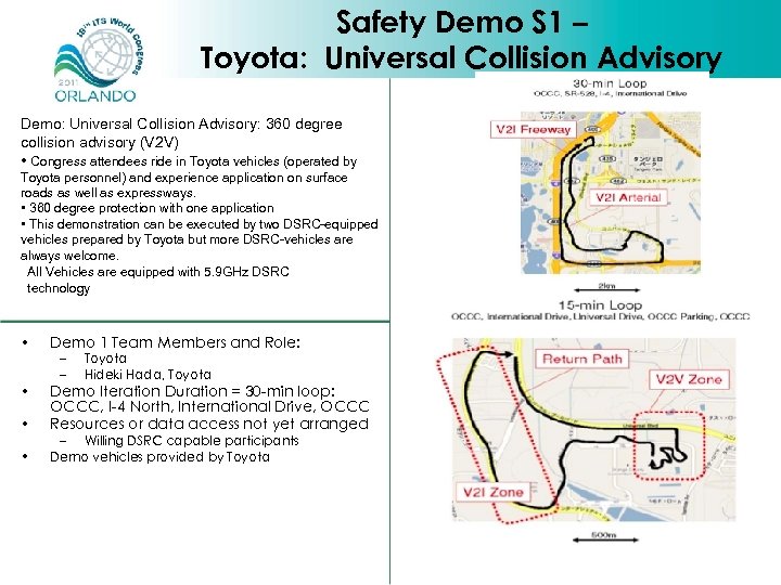 Safety Demo S 1 – Toyota: Universal Collision Advisory Demo: Universal Collision Advisory: 360