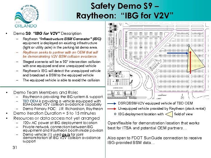 Safety Demo S 9 – Raytheon: “IBG for V 2 V” • Demo S