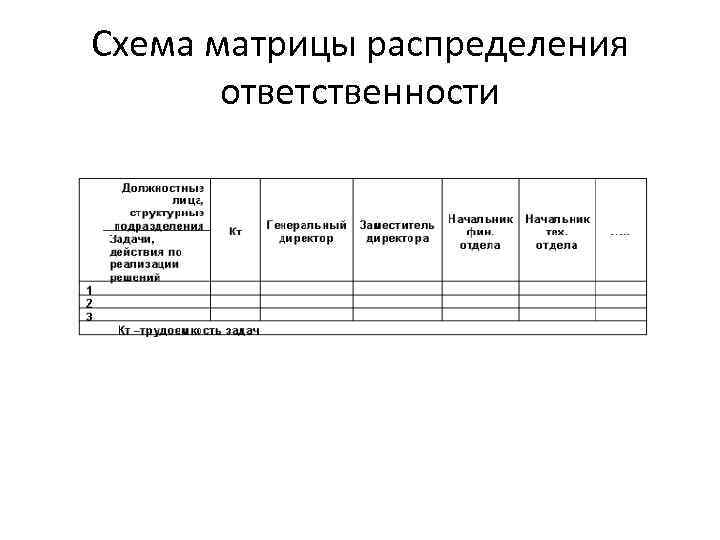 Схема матрицы распределения ответственности 