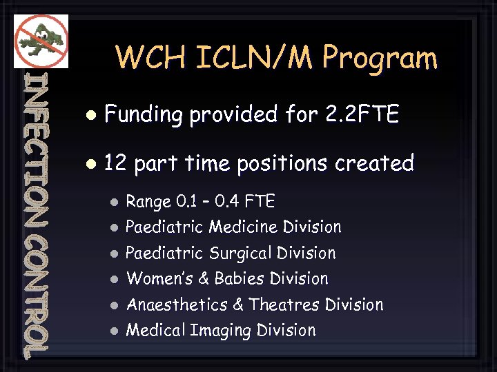 WCH ICLN/M Program l Funding provided for 2. 2 FTE l 12 part time
