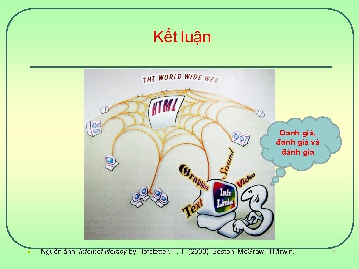 Kết luận Đánh giá, đánh giá và đánh giá n Nguồn ảnh: Internet literacy