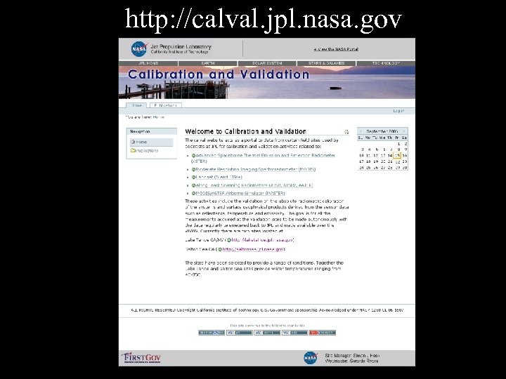 http: //calval. jpl. nasa. gov 