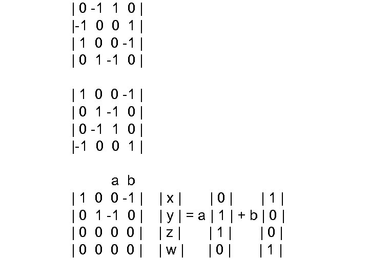 | 0 -1 1 0 | |-1 0 0 1 | | 1 0