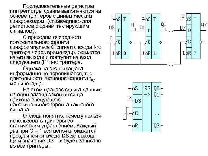 Схема последовательного регистра