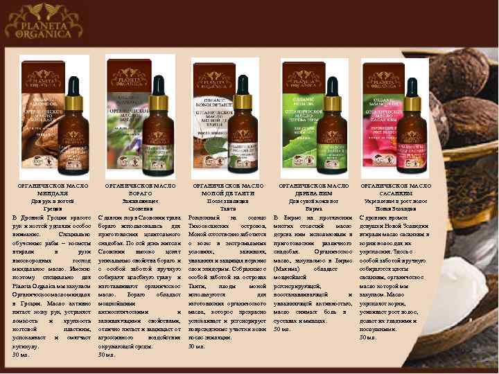 ОРГАНИЧЕСКОЕ МАСЛО МИНДАЛЯ Для рук и ногтей Греция ОРГАНИЧЕСКОЕ МАСЛО БОРАГО Заживляющее Словения ОРГАНИЧЕСКОЕ