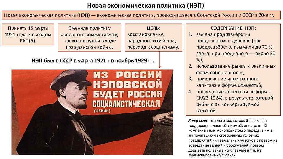 Новая политика большевиков