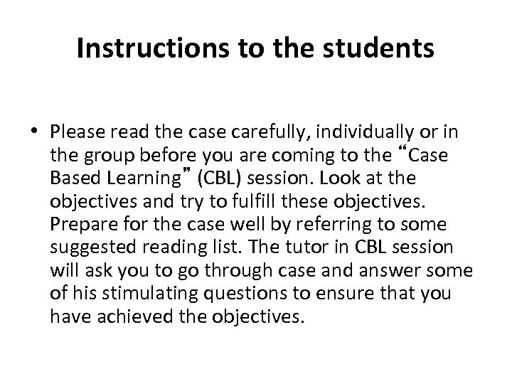 Instructions to the students • Please read the case carefully, individually or in the