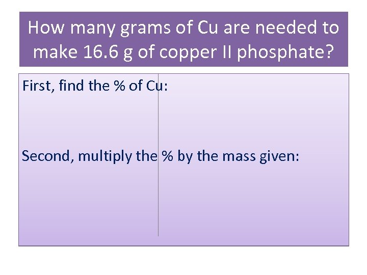 How many grams of Cu are needed to make 16. 6 g of copper