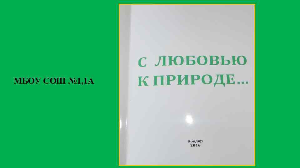 МБОУ СОШ № 1, 1 А 