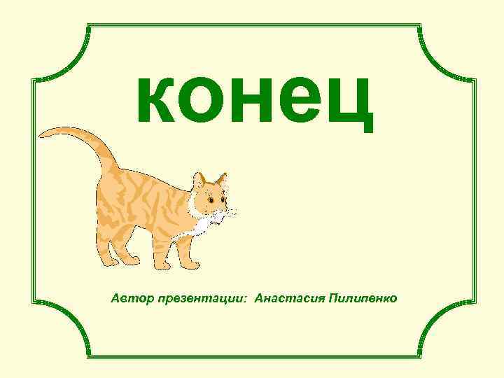 конец Автор презентации: Анастасия Пилипенко 