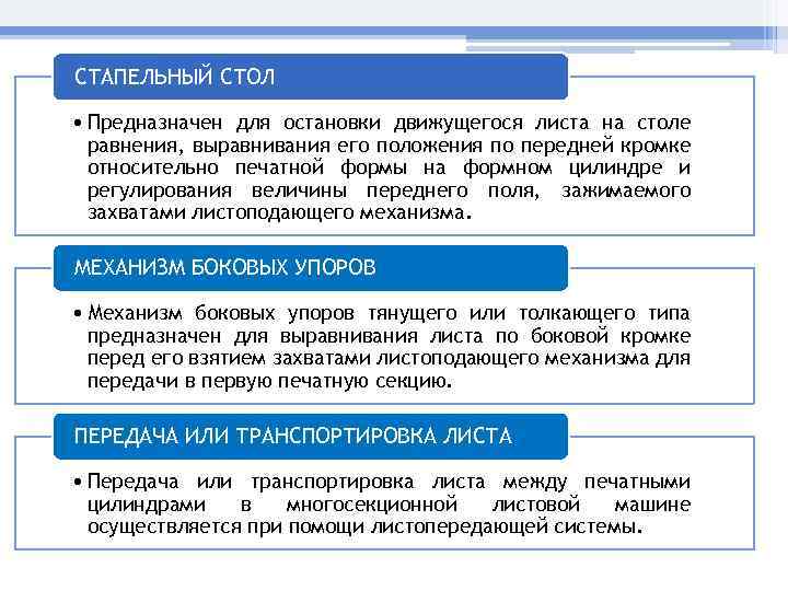 СТАПЕЛЬНЫЙ СТОЛ • Предназначен для остановки движущегося листа на столе равнения, выравнивания его положения