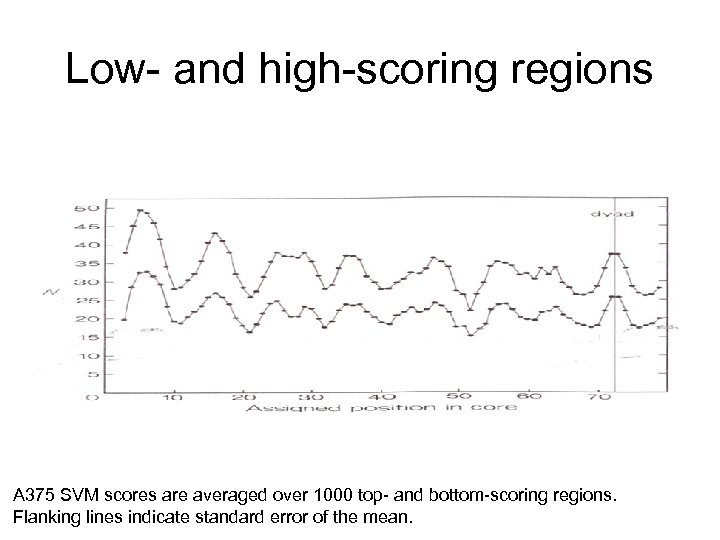 Low- and high-scoring regions A 375 SVM scores are averaged over 1000 top- and