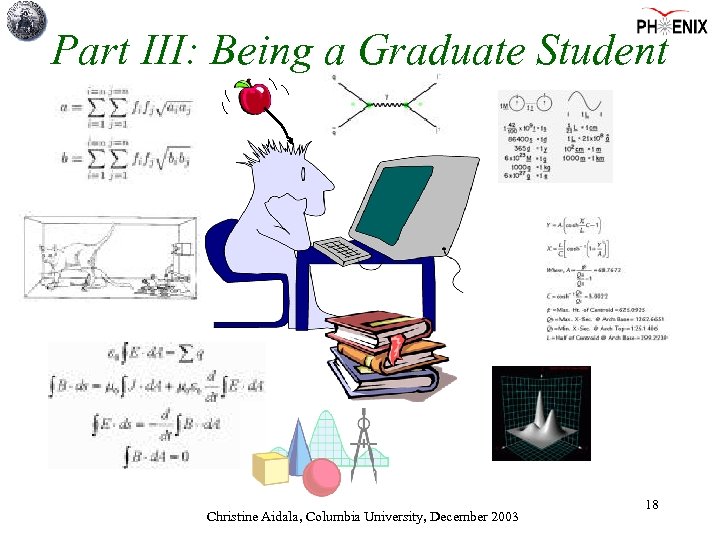 Part III: Being a Graduate Student Christine Aidala, Columbia University, December 2003 18 
