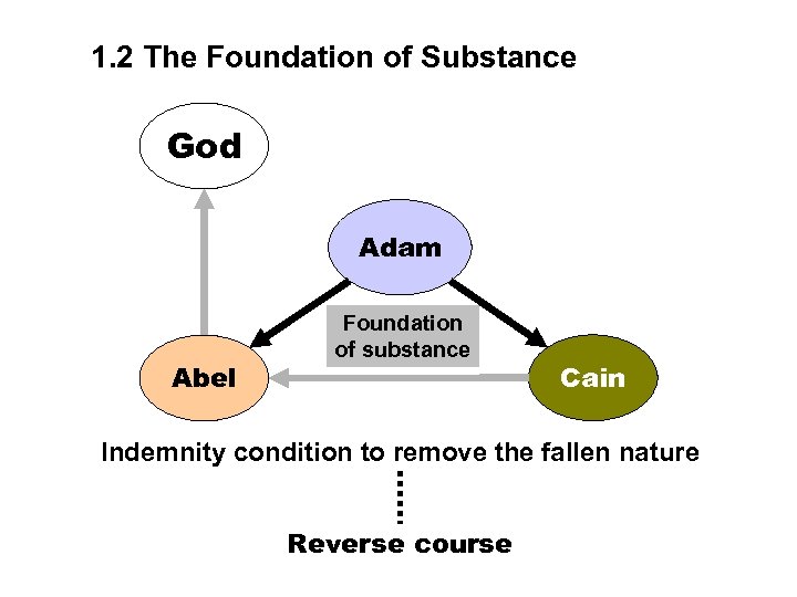 1. 2 The Foundation of Substance God Adam Abel Foundation of substance Cain Indemnity
