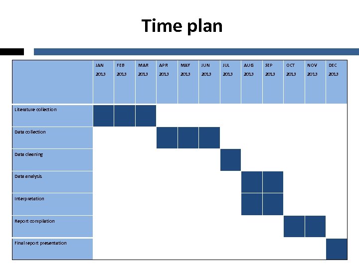 Time plan JAN FEB MAR APR MAY JUN JUL AUG SEP OCT NOV DEC