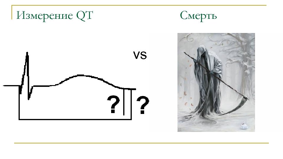 Измерение QT Смерть vs 