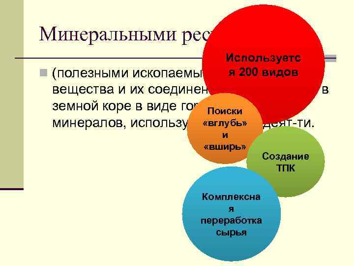 Минеральными ресурсами Используетс я 200 видов n (полезными ископаемыми) называют вещества и их соединения,