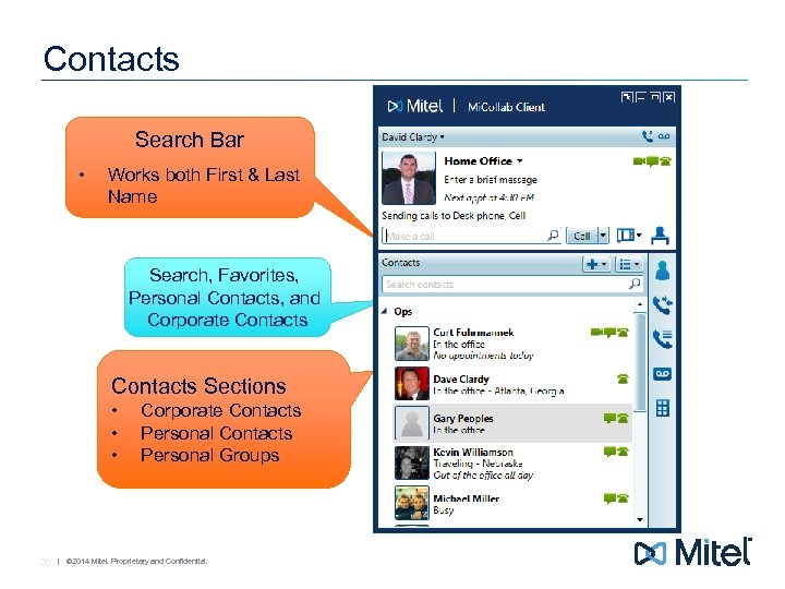 Contacts Search Bar • Works both First & Last Name Search, Favorites, Personal Contacts,