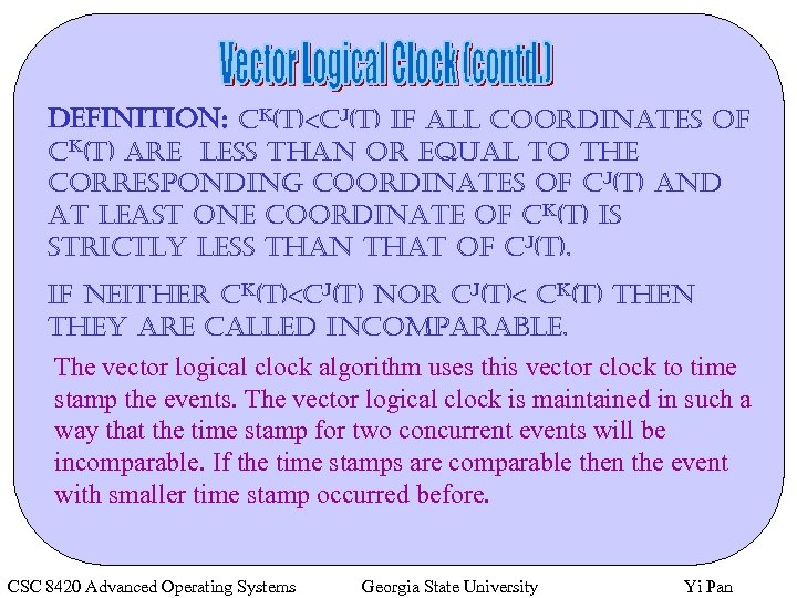 Definition: ck(t)<cj(t) if all coordinates of ck(t) are less than or equal to the