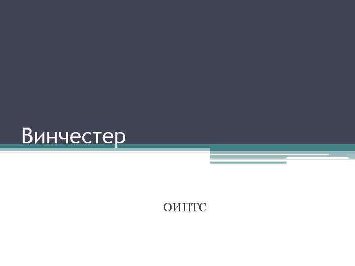 Винчестер ОИПТС 