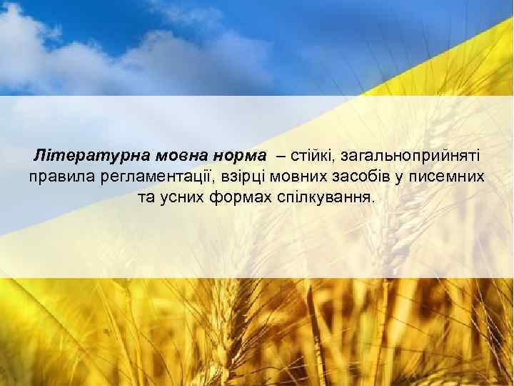 Літературна мовна норма – стійкі, загальноприйняті правила регламентації, взірці мовних засобів у писемних та