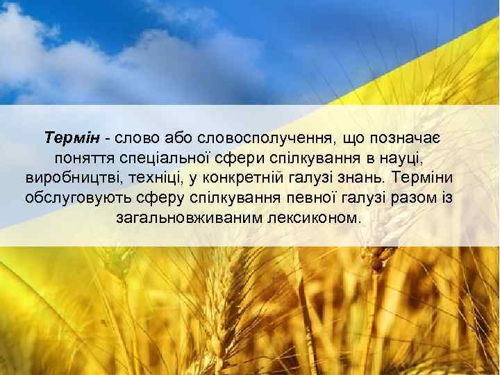 Термін - слово або словосполучення, що позначає поняття спеціальної сфери спілкування в науці, виробництві,