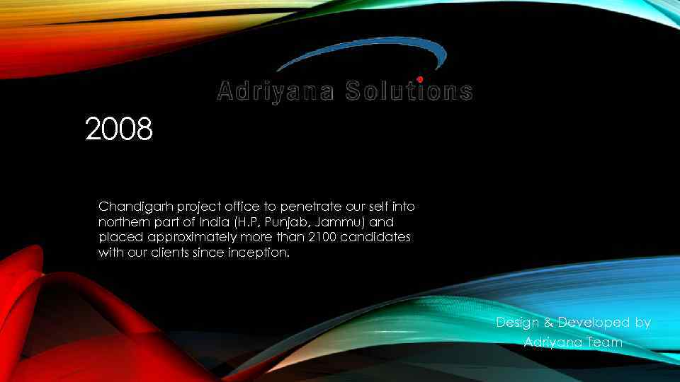 2008 Chandigarh project office to penetrate our self into northern part of India (H.