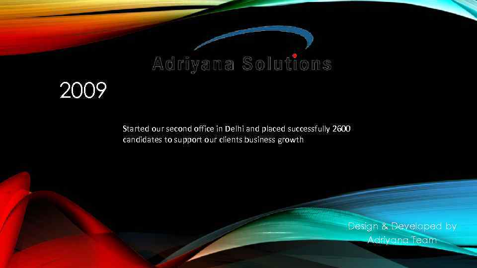 2009 Started our second office in Delhi and placed successfully 2600 candidates to support