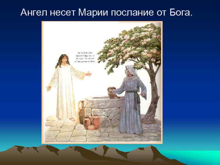 Ангел несет Марии послание от Бога. 