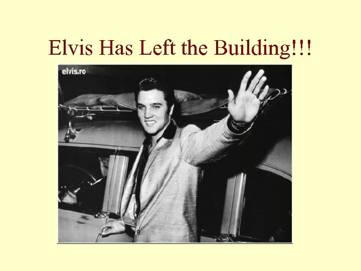 Elvis Has Left the Building!!! 