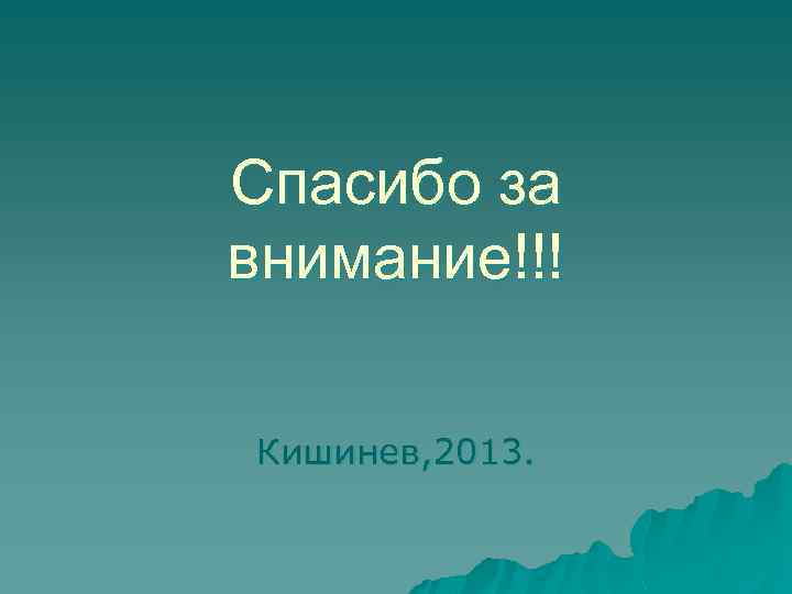 Спасибо за внимание!!! Кишинев, 2013. 