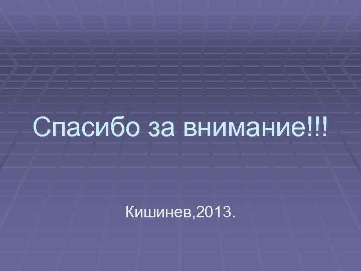 Спасибо за внимание!!! Кишинев, 2013. 