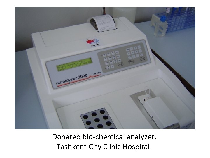 Donated bio-chemical analyzer. Tashkent City Clinic Hospital. 