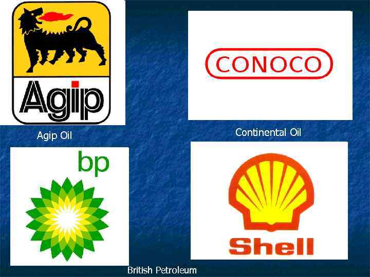 Continental Oil Agip Oil British Petroleum 