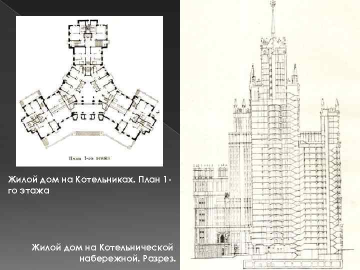 Жилой дом на котельнической набережной чертеж