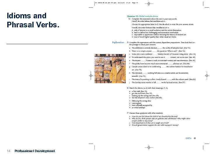 Idioms and Phrasal Verbs. 14 Professional Development 