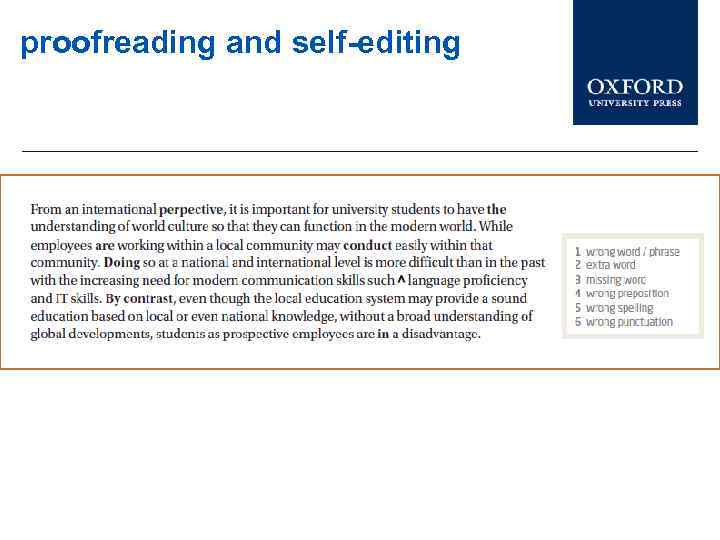 proofreading and self-editing 