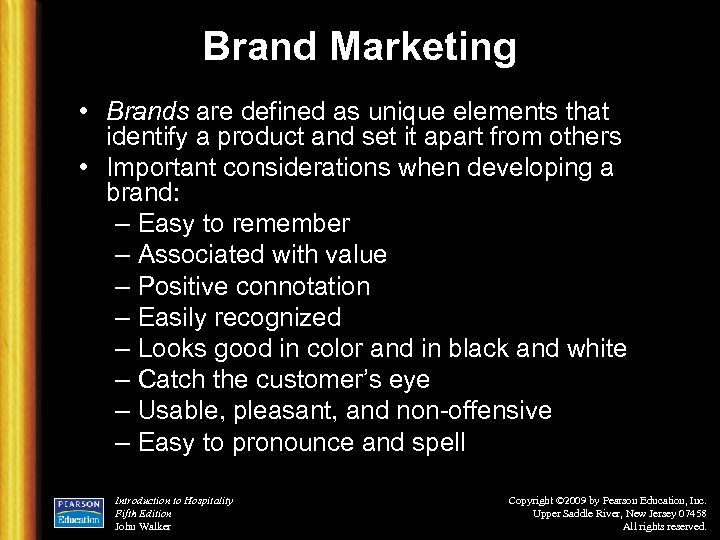 Brand Marketing • Brands are defined as unique elements that identify a product and