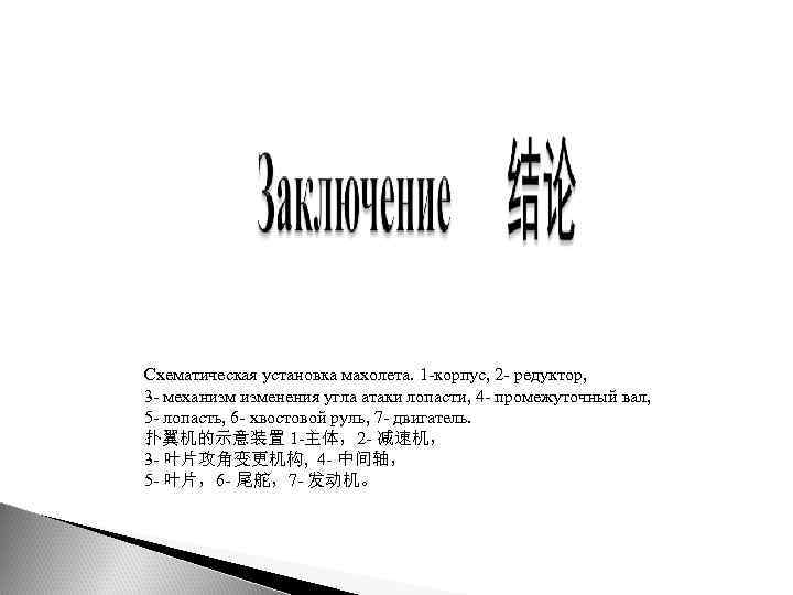 Схематическая установка махолета. 1 -корпус, 2 - редуктор, 3 - механизм изменения угла атаки