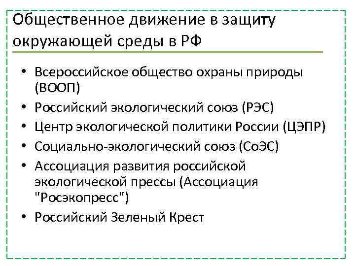 Общественное движение в защиту окружающей среды в РФ • Всероссийское общество охраны природы (ВООП)
