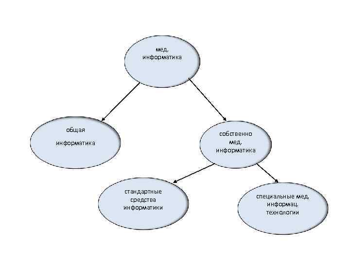 мед. информатика общая собственно мед. информатика стандартные средства информатики специальные мед. информац. технологии 