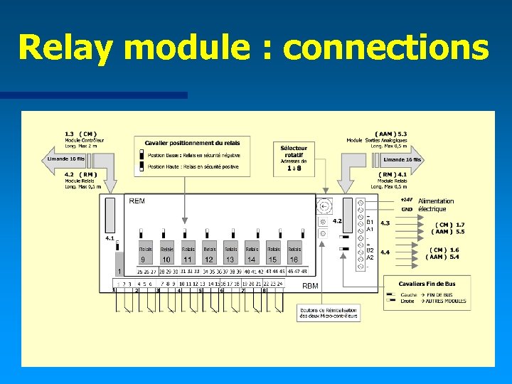 Relay module : connections 