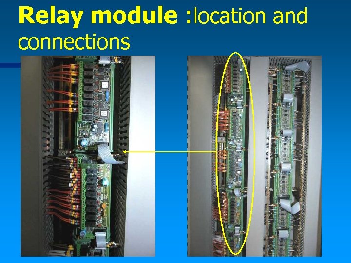 Relay module : location and connections 