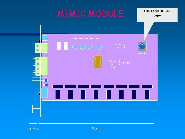 MIMIC MODULE ADRESSE of LED copy Mode test Adresse Ouvert Fin de ligne 14