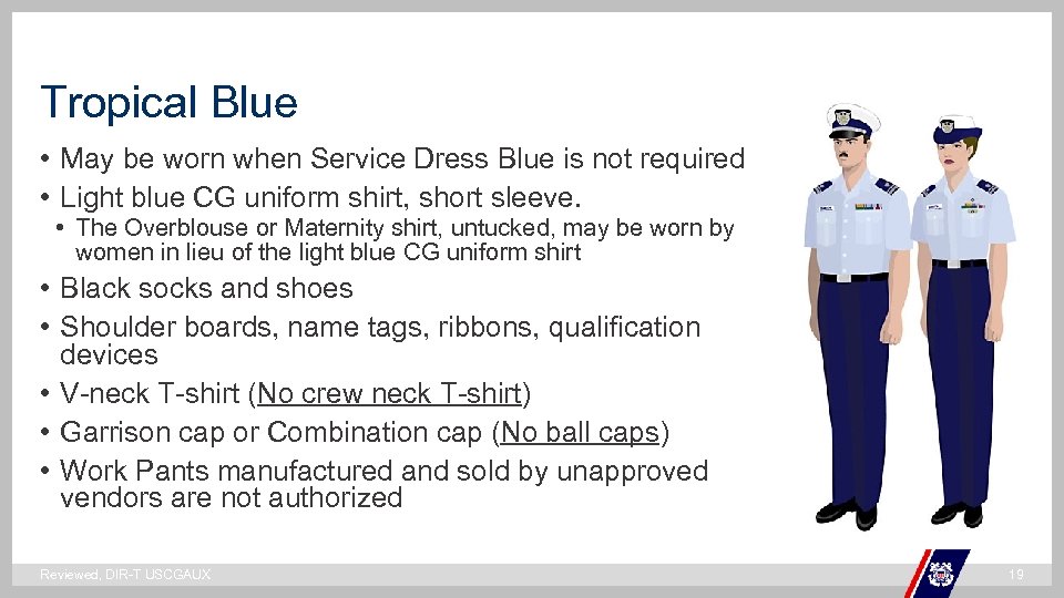 Tropical Blue • May be worn when Service Dress Blue is not required •