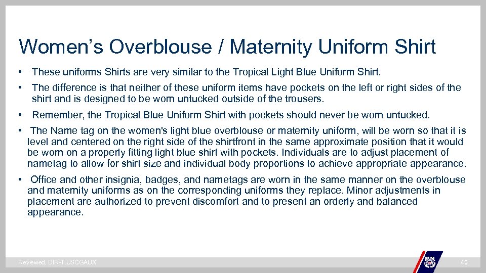 Women’s Overblouse / Maternity Uniform Shirt • These uniforms Shirts are very similar to