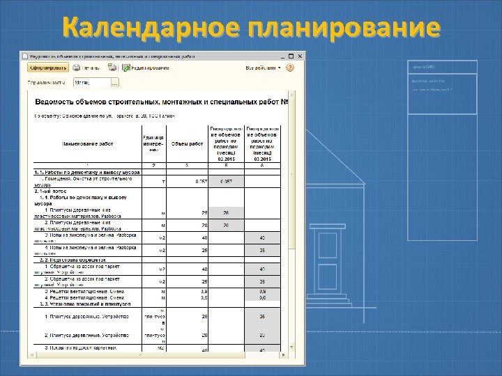 Календарное планирование 
