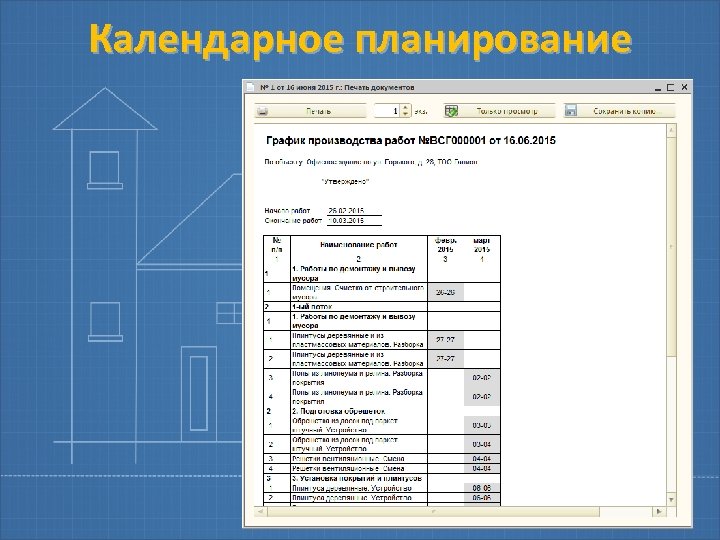 Разработка календарного плана это