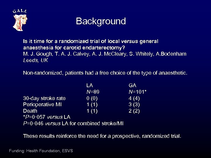 Background Is it time for a randomized trial of local versus general anaesthesia for