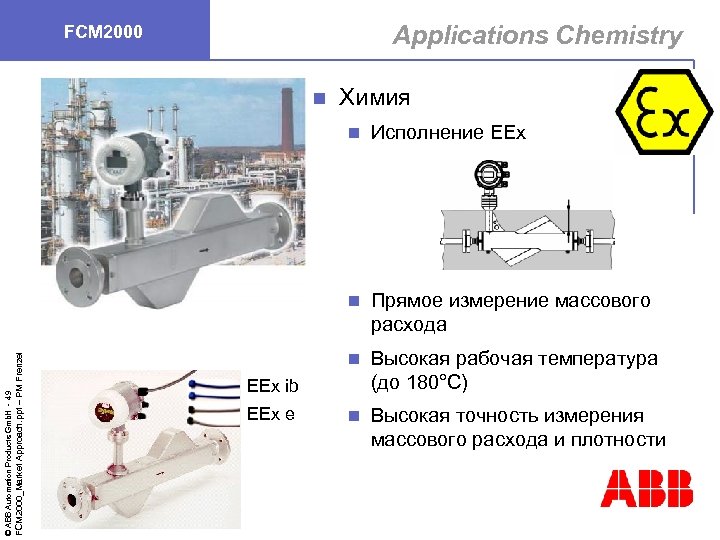 Applications Chemistry FCM 2000 n Химия FCM 2000_Market Approach. ppt – PM Frenzel Исполнение